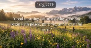 Good Morning Saturday Blessings